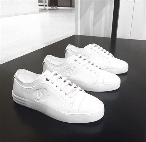 chanel sneakers white leather|chanel white sneakers for women.